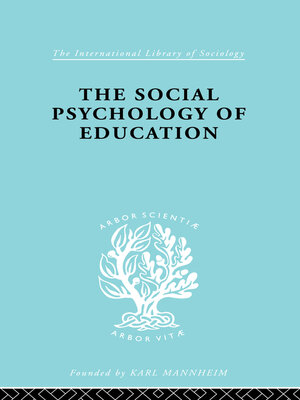 cover image of The Social Psychology of Education